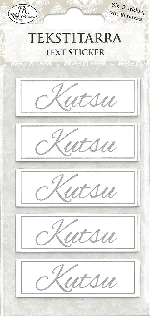 Text sticker Kutsu hopea 2 sheets