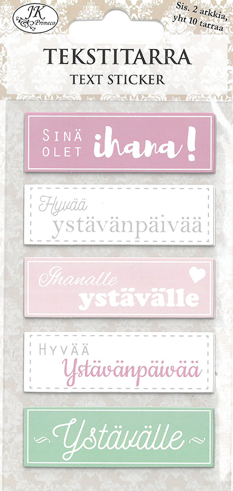 Text sticker Ystävälle 2 sheets