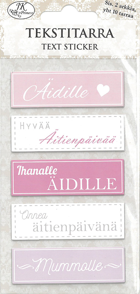 Text sticker Äidille 2 sheets