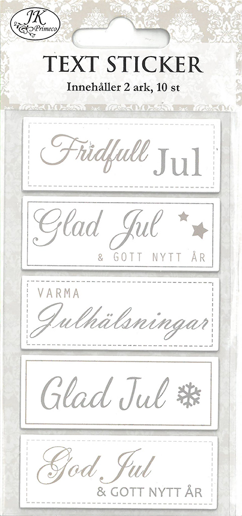 Text sticker Jul grå 2 sheets