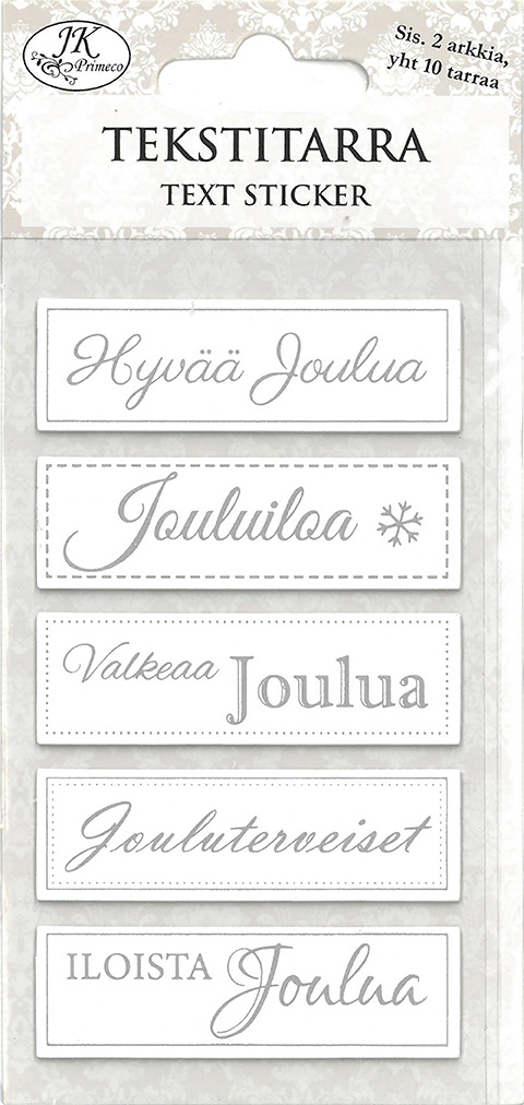 Text sticker Joulu hopea 2 sheets