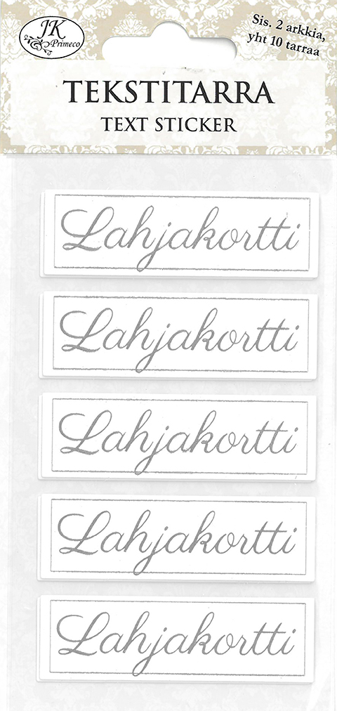 Text sticker Lahjakortti 2 sheets