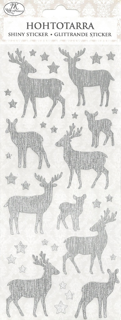 Shiny sticker Reindeer silver