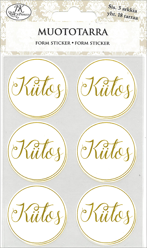 Form sticker Kiitos kulta 3 sheets