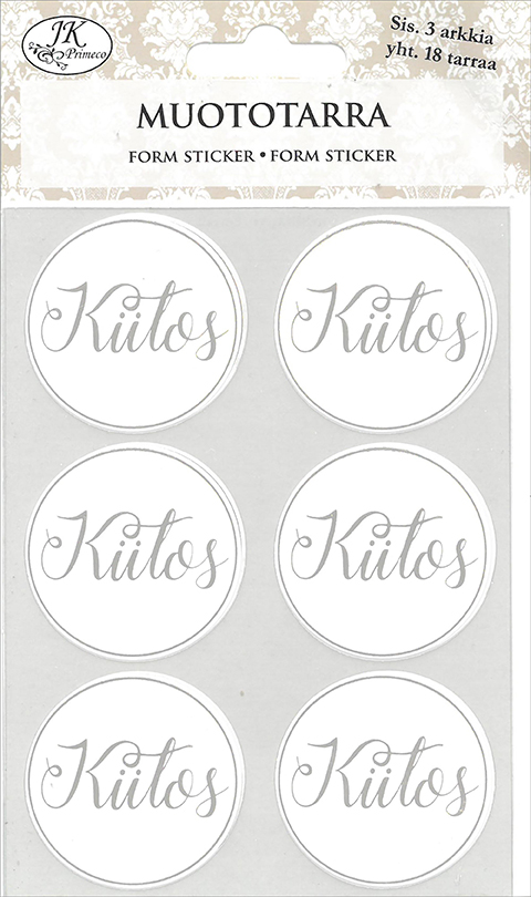 Form sticker Kiitos hopea 3 sheets