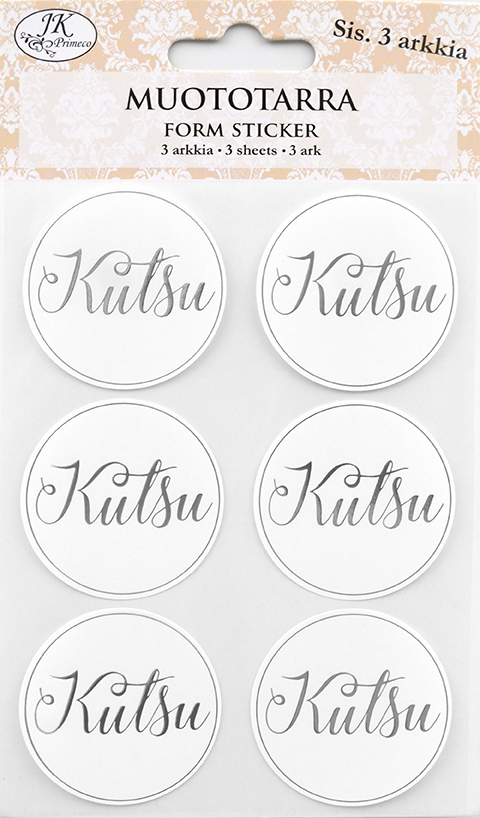 Form sticker Kutsu hopea 3 sheets