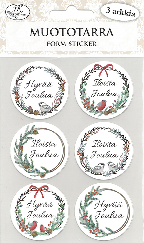 Form sticker Joulukranssit 3 sheets