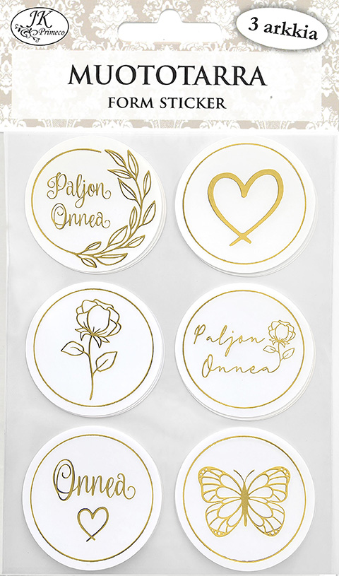 Form sticker Kuvat ja tekstit kulta 3 sheets