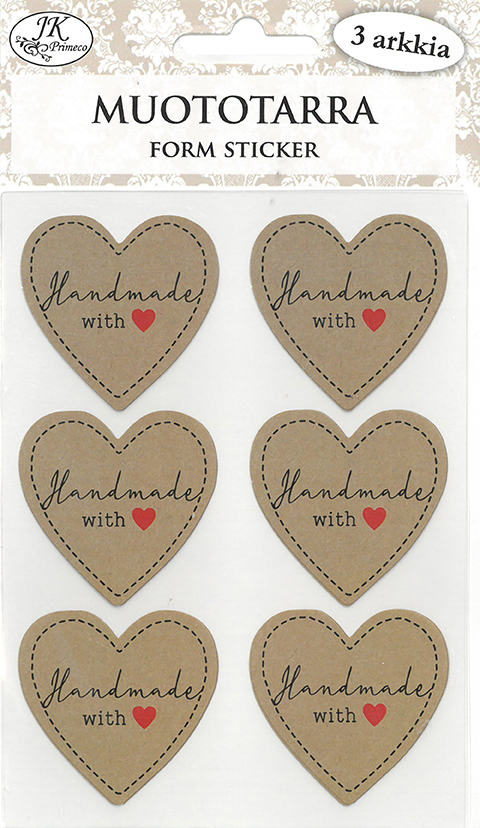 Form sticker Handmade brown 3 sheets