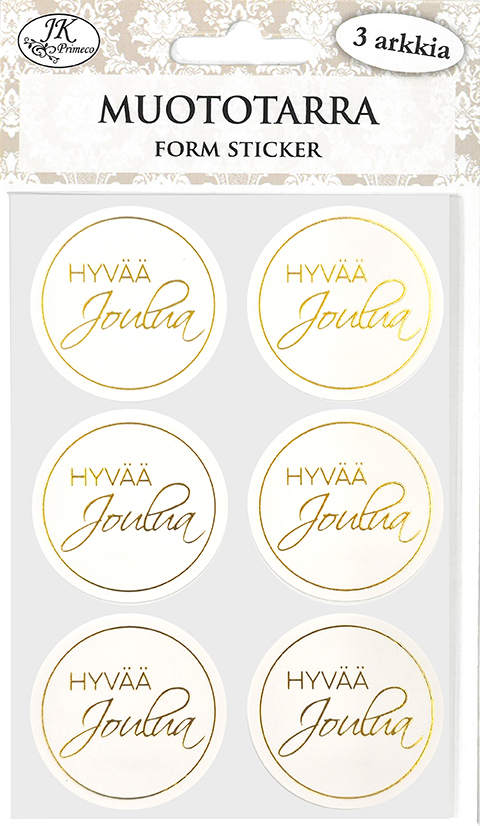 Form sticker Hyvää joulua kultafolio 3 sheets