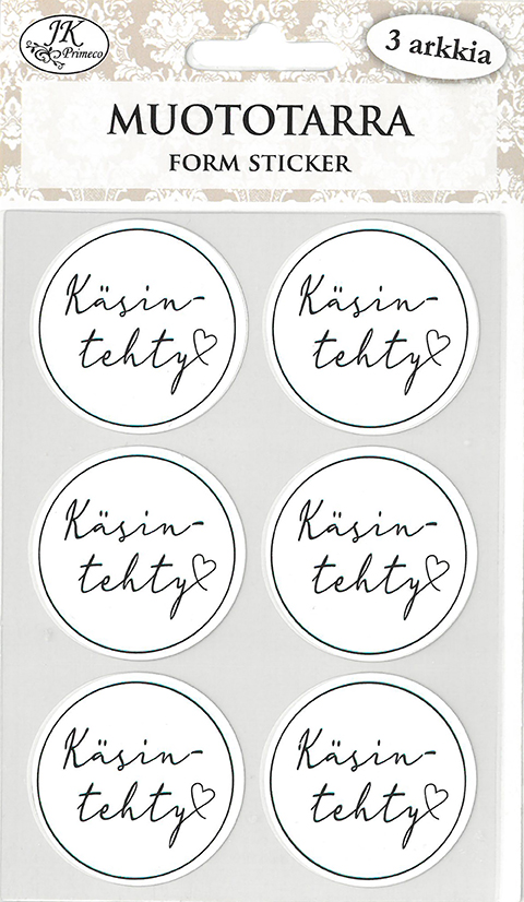 Form sticker Käsintehty musta 3 sheets
