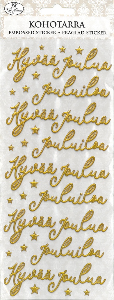 Embossed sticker Jouluteksti kulta