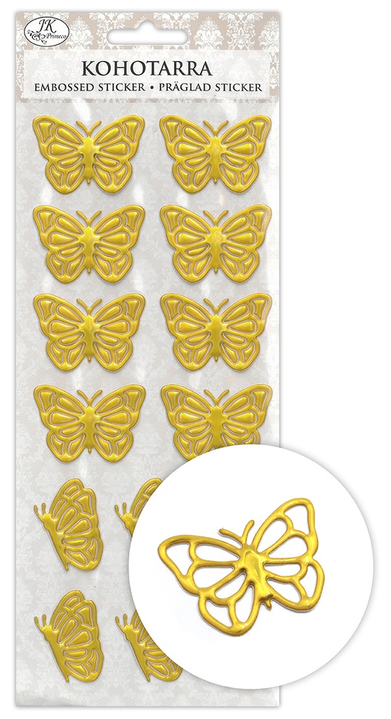 Embossed sticker Butterfly gold