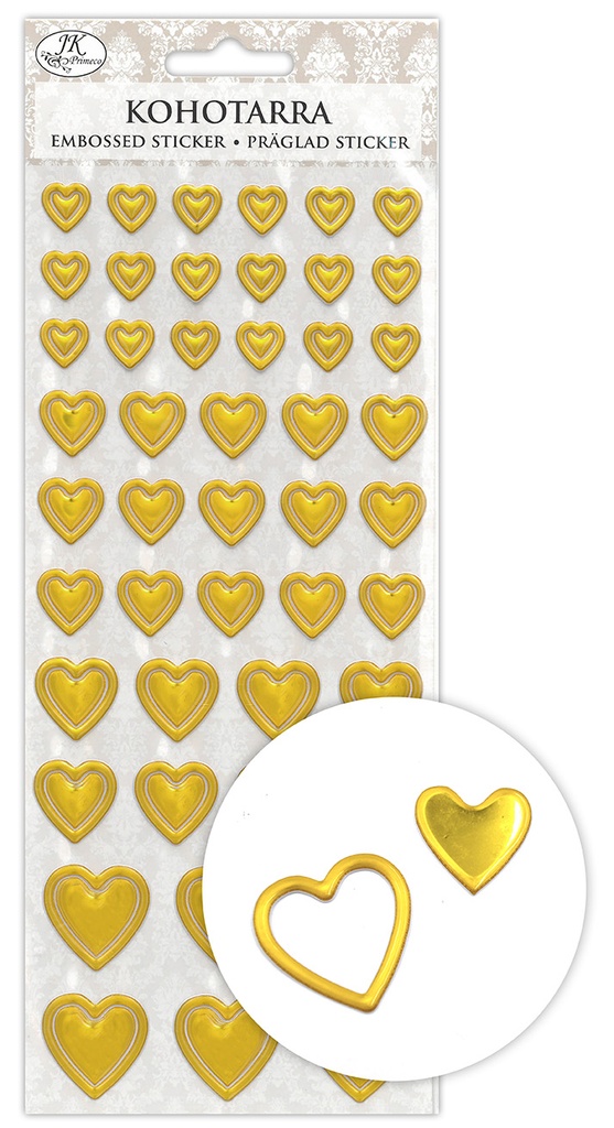 Embossed sticker Heart gold