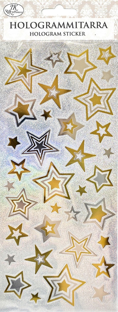 Hologram sticker Stars gold
