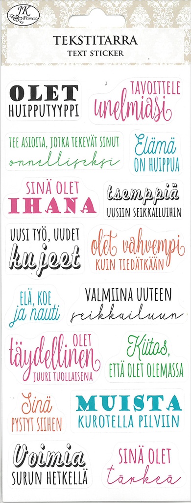Text sticker Tsemppiviestit
