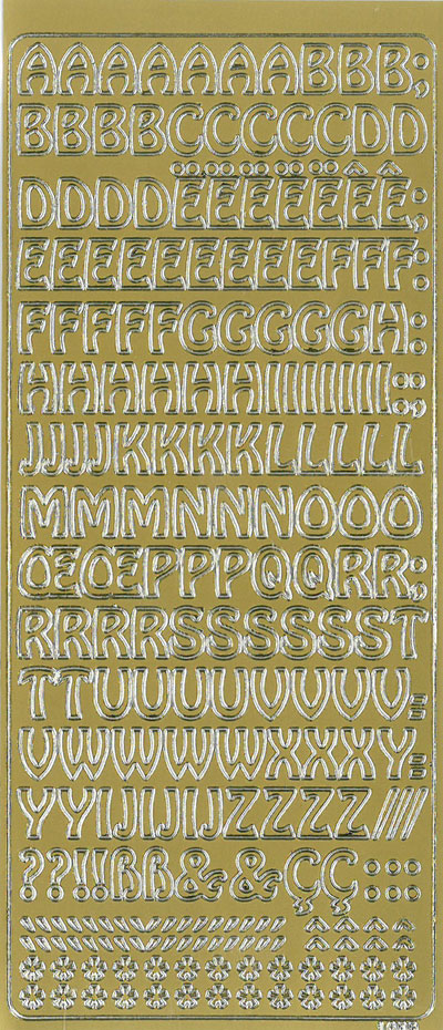Peel-off sticker letters gold