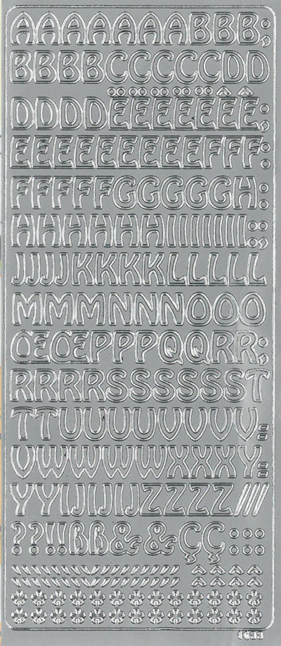 Peel-off sticker letters silver