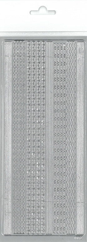 Peel-off sticker twine assortment silver