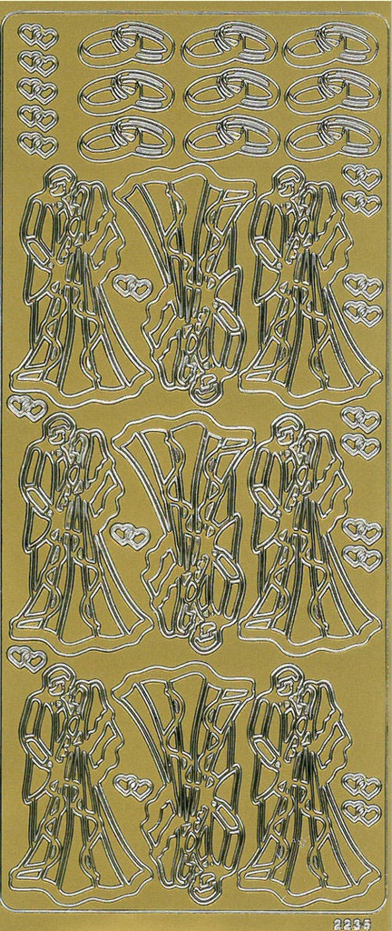 Peel-off sticker Wedding couple gold
