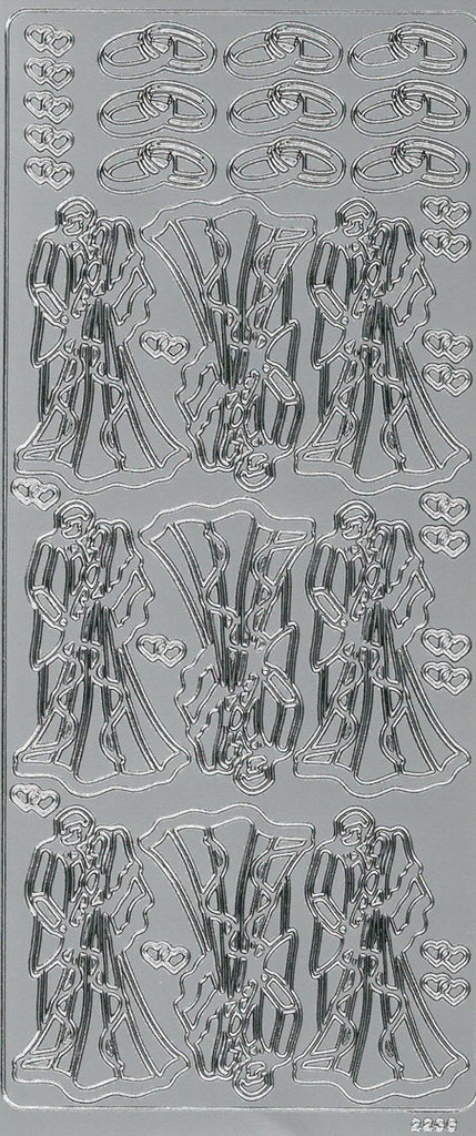 Peel-off sticker Wedding couple silver