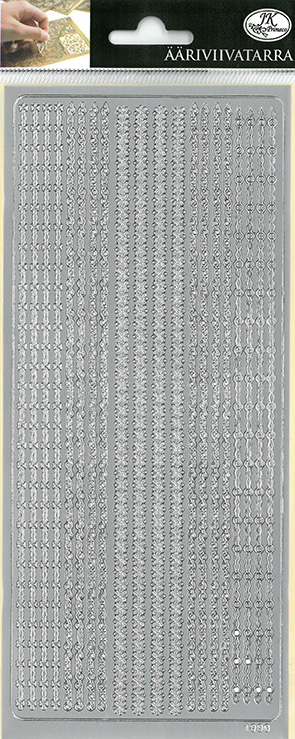 Peel-off sticker twine assortment silver
