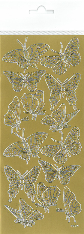 Peel-off sticker Butterflies gold