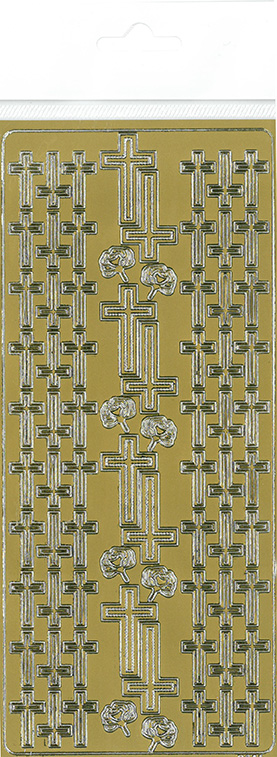 Peel-off sticker Cross and rose gold