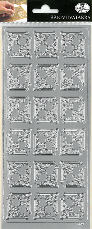 Peel-off sticker corners silver