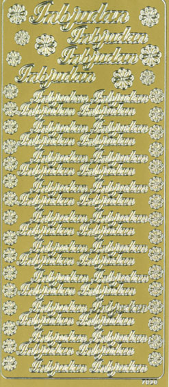 Peel-off sticker Inbjudan guld