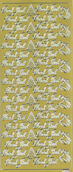 Peel-off sticker God Jul guld