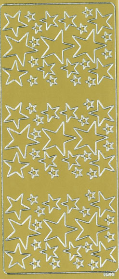Peel-off sticker Star assortment gold