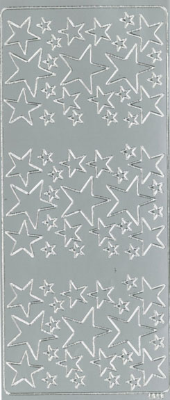 Peel-off sticker Star assortment silver
