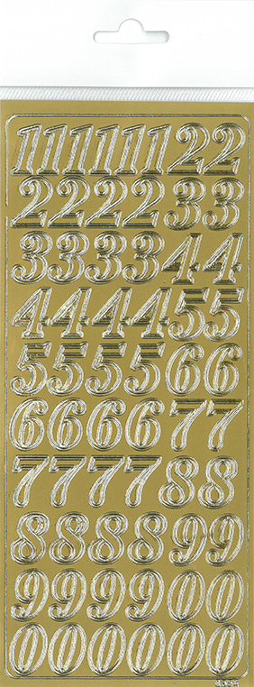 Peel-off sticker Big numbers gold