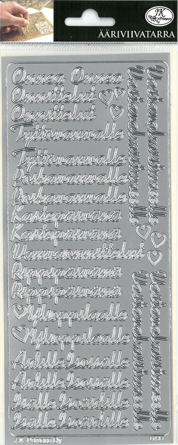 Peel-off sticker Onnittelut hopea