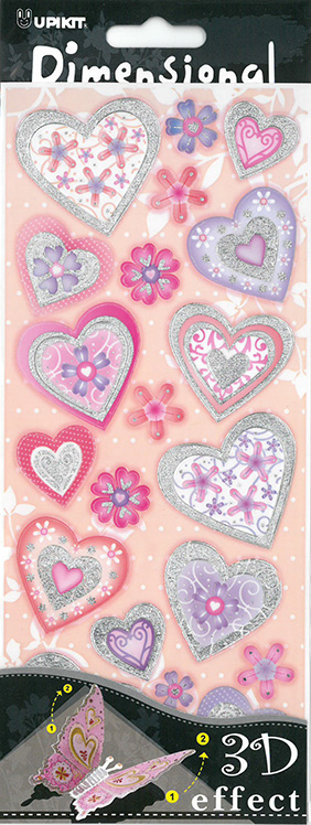 3D-sticker Hearts and flowers