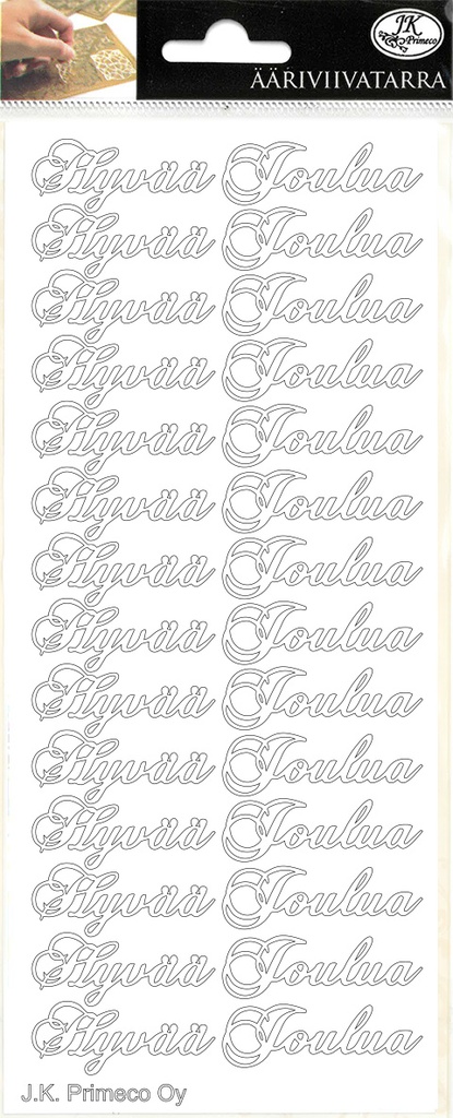 Peel-off sticker Hyvää joulua 2 valkoinen