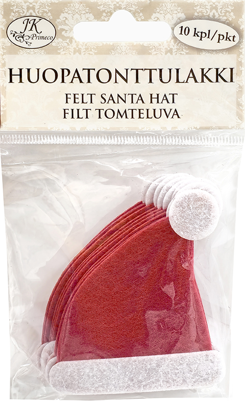 Felt Santa hat red 10pcs
