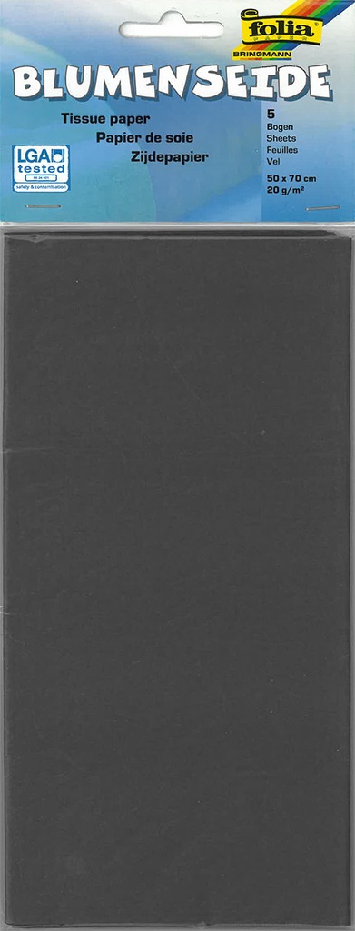 Tissue paper 50 x 70cm black 5 sheets