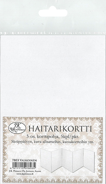 Accordion card pearlescent white 5pcs