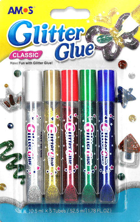 Glitter glue pen Classic 5pcs