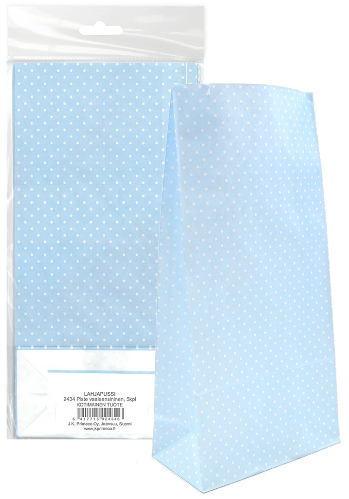 Paper bag Dot light blue 5pcs