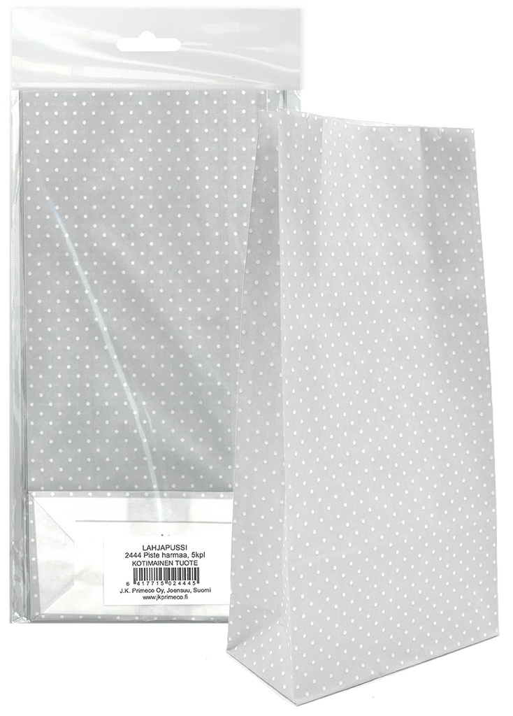Paper bag Dot grey 5pcs