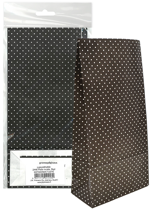 Paper bag Dot black 5pcs