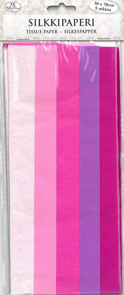 Tissue paper pink assortment 5 sheets
