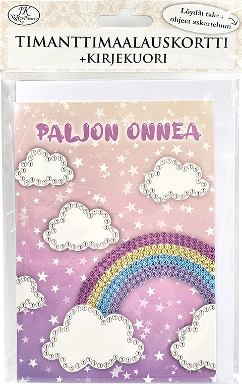 Diamond painting card + envelope Sateenkaari