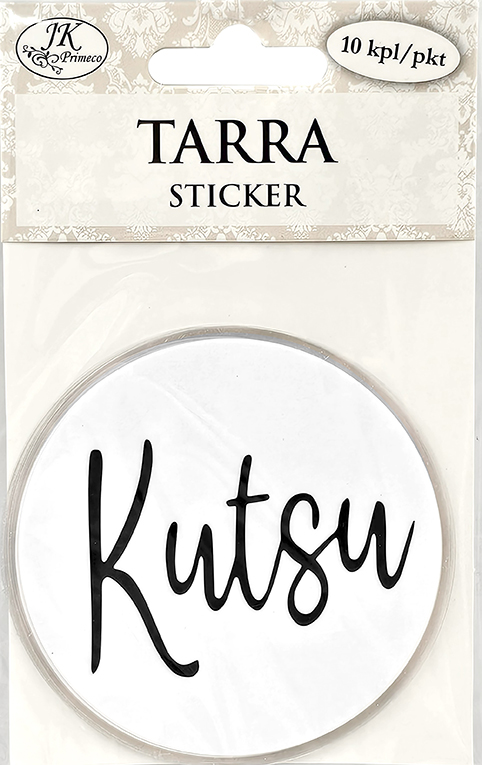 Sticker round Kutsu valkoinen 10pcs