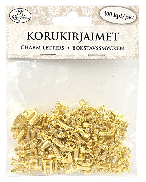 Charm letters gold 100pcs