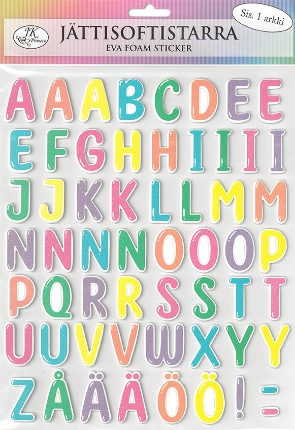 Giant eva foam sticker Letters pastel