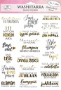 Washi sticker Sanonnat musta/kulta